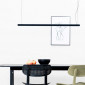 Suspension tube led noire Vico 1150 avec fleuron de surface|Suspensions|Lampe Avenue