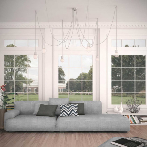 Suspension 6 bras en tissus blancs|Suspensions|Lampe Avenue Suspension 6 bras en tissus blancs|Suspensions|Lampe Avenue