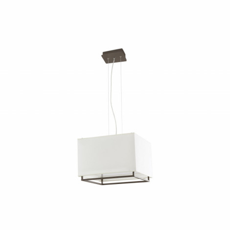 Suspension rectangulaire 40cm marron abat-jour crème|Suspensions|Lampe Avenue