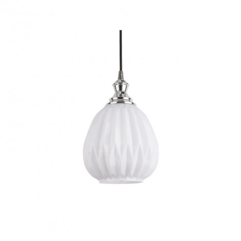 Suspension en verre opale blanc longue Ø 18.2cm|Suspensions|Lampe Avenue