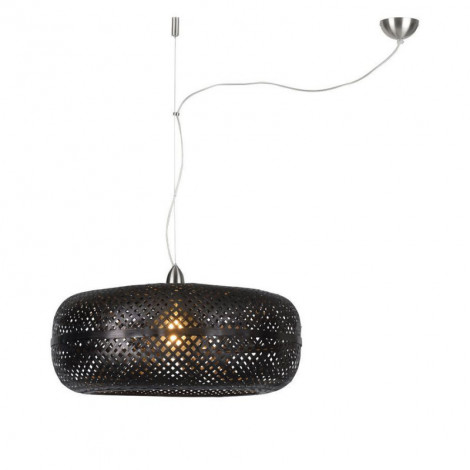 Suspension ronde en bambou noir Ø60cm|Suspensions|Lampe Avenue