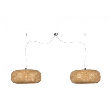 Suspension double en bambou naturel Ø60cm|Suspensions|Lampe Avenue
