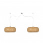 Suspension double en bambou naturel Ø60cm|Suspensions|Lampe Avenue