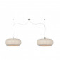 Suspension double en bambou blanc Ø60cm|Suspensions|Lampe Avenue
