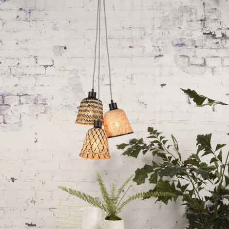 Suspension triple en bambou|Suspensions|Lampe Avenue