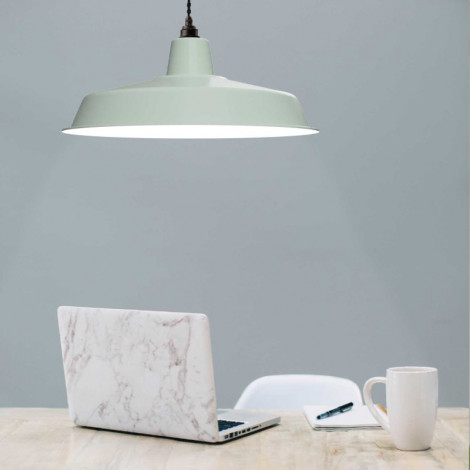 Grande suspension industrielle vert d'eau satiné - Made In France|Suspensions|Lampe Avenue