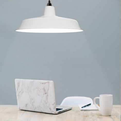 Grande suspension industrielle blanc satiné - Made In France|Suspensions|Lampe Avenue Grande suspension industrielle blanc satiné - Made In France|Suspensions|Lampe Avenue
