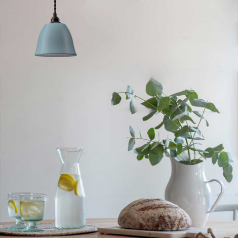 Suspension industrielle cloche bleu pastel - Made In France|Suspensions|Lampe Avenue Suspension industrielle cloche bleu pastel - Made In France|Suspensions|Lampe Avenue