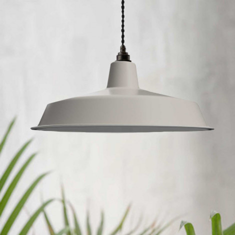 Grande suspension industrielle beige satiné - Made In France|Suspensions|Lampe Avenue Grande suspension industrielle beige satiné - Made In France|Suspensions|Lampe Avenue