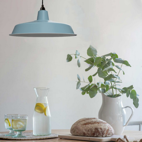 Suspension atelier bleu pastel - Made In France|Suspensions|Lampe Avenue Suspension atelier bleu pastel - Made In France|Suspensions|Lampe Avenue