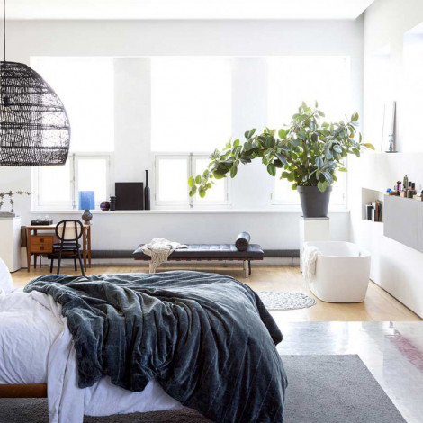 Suspension en osier noir 60cm|Suspensions|Lampe Avenue