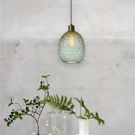 Suspension ovale en verre vert Venice|Suspensions|Lampe Avenue
