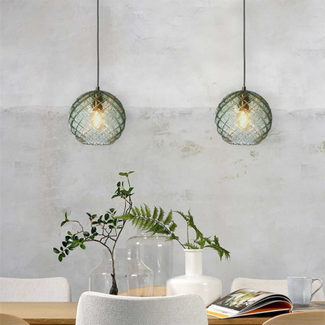 Suspension en verre fumé vert Venice globe|Suspensions|Lampe Avenue