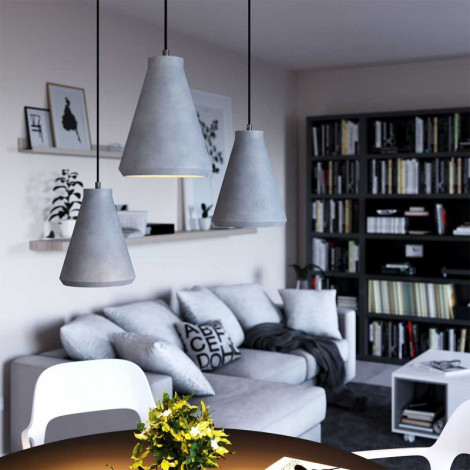 Suspension entonnoir ciment gris|Suspensions|Lampe Avenue