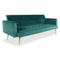 Canapé Convertible Velours "Tybio" 191cm Vert|Canape|Paris Prix