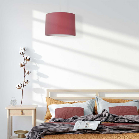 Suspension abat-jour en tissu rouge D28cm et D38cm|Suspensions|Lampe Avenue Suspension abat-jour en tissu rouge D28cm et D38cm|Suspensions|Lampe Avenue