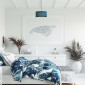 Suspension abat-jour en tissu bleu et liseré noir (plusieurs dimensions)|Suspensions|Lampe Avenue