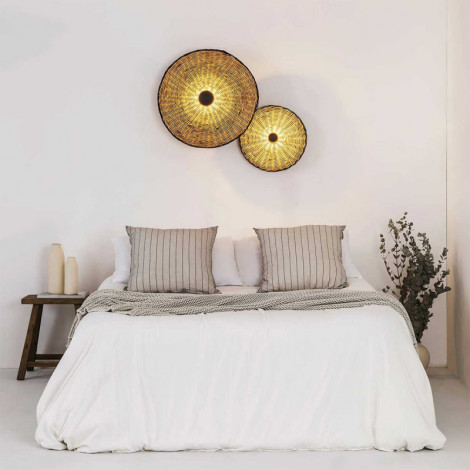 Applique ou plafonnier cylindrique en rotin|Appliques murales|Lampe Avenue