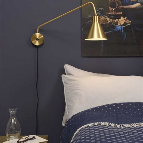 Grande applique design dorée avec interrupteur|Appliques murales|Lampe Avenue