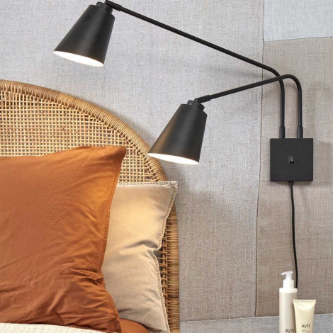 Applique murale noire deux branches|Appliques murales|Lampe Avenue