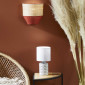 Applique bi-matière coton tomette et raphia|Appliques murales|Lampe Avenue