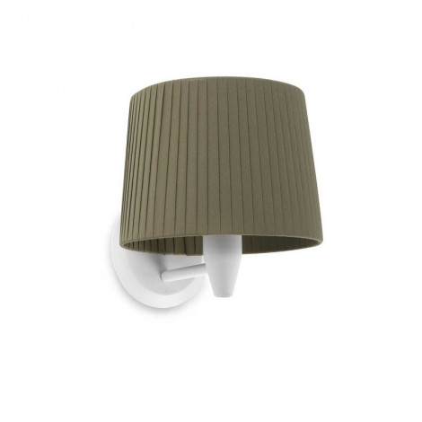 Lampe applique murale blanche avec abat-jour plissé vert kaki|Appliques murales|Lampe Avenue