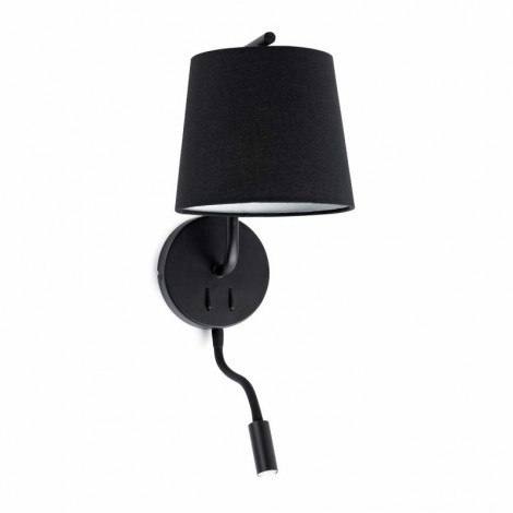 Applique de chevet noire avec liseuse|Appliques murales|Lampe Avenue
