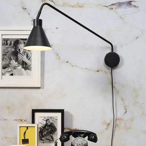 Grande applique murale noire avec interrupteur|Appliques murales|Lampe Avenue