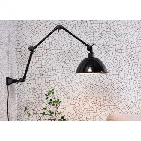 Applique murale émaillée noir avec bras orientable|Appliques murales|Lampe Avenue