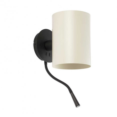 Applique cylindrique beige avec liseuse|Appliques murales|Lampe Avenue Applique cylindrique beige avec liseuse|Appliques murales|Lampe Avenue