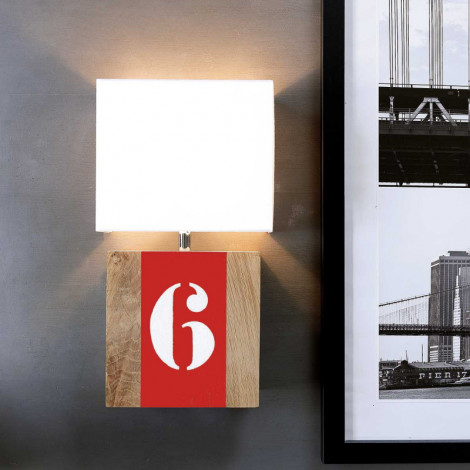 Applique en chêne L34 rouge personnalisable|Appliques murales|Lampe Avenue Applique en chêne L34 rouge personnalisable|Appliques murales|Lampe Avenue