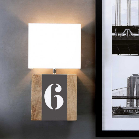 Applique en chêne L34 taupe personnalisable|Appliques murales|Lampe Avenue