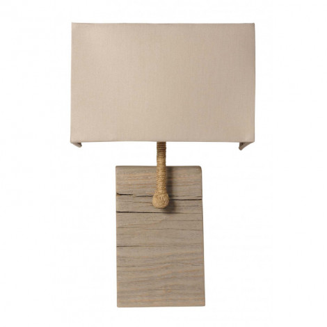 Applique murale bois vieilli et cordage abat jour gris|Appliques murales|Lampe Avenue