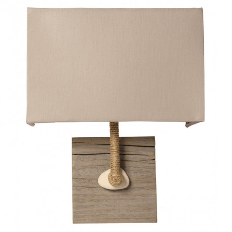 Applique bois vieilli et galet abat jour gris|Appliques murales|Lampe Avenue Applique bois vieilli et galet abat jour gris|Appliques murales|Lampe Avenue