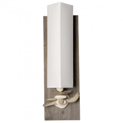 Applique bois et galets abat jour blanc|Appliques murales|Lampe Avenue Applique bois et galets abat jour blanc|Appliques murales|Lampe Avenue