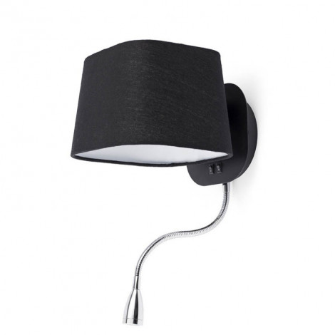 Applique chevet noire avec liseuse et interrupteur|Appliques murales|Lampe Avenue Applique chevet noire avec liseuse et interrupteur|Appliques murales|Lampe Avenue