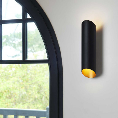 Applique tube noir et or|Appliques murales|Lampe Avenue