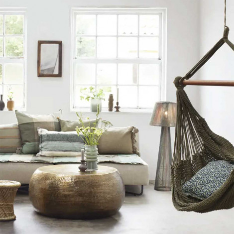 Lampadaire coloré en jute bleu vert|Lampadaire|Lampe Avenue