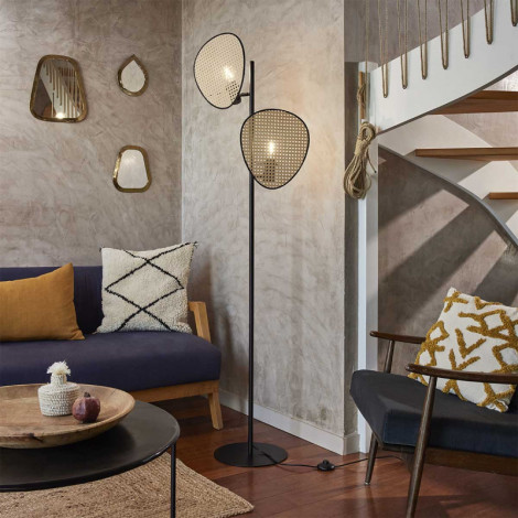 Lampadaire design en cannage et métal|Lampadaire|Lampe Avenue Lampadaire design en cannage et métal|Lampadaire|Lampe Avenue