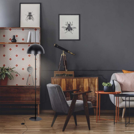 Lampadaire noir avec abat-jour champignon|Lampadaire|Lampe Avenue