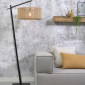 Lampadaire noir et abat jour fibre naturelle|Lampadaire|Lampe Avenue