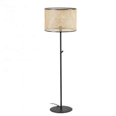Lampadaire noir abat-jour cannage|Lampadaire|Lampe Avenue