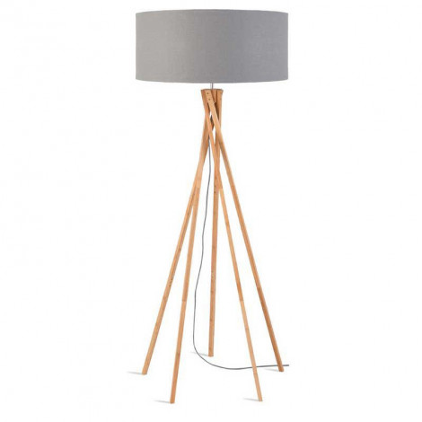 Lampadaire gris clair trépied bambou|Lampadaire|Lampe Avenue