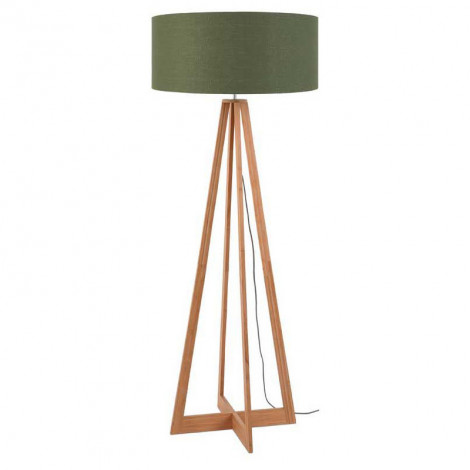 Lampadaire bambou 4 pieds abat-jour vert foncé|Lampadaire|Lampe Avenue