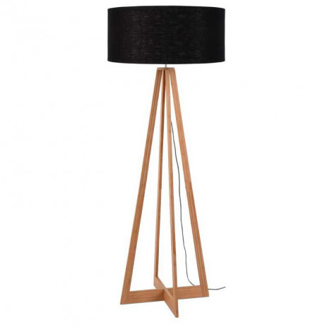 Lampadaire bambou 4 pieds abat-jour noir|Lampadaire|Lampe Avenue