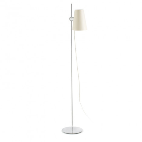 Lampadaire chromé fin abat-jour crème|Lampadaire|Lampe Avenue