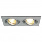 TRIA 2 GU10 encastré rect alu brossé max 2x 50W clips ressorts|Spot|Lampe Avenue