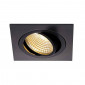KIT TRIA LED CARRE noir 6W 2700K 38° alim et clips ressorts inclus|Spot|Lampe Avenue