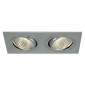 KIT TRIA 2 LED CARRE alu brossé 2x6W 38° 2700K|Spot|Lampe Avenue