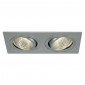 KIT TRIA 2 LED CARRE alu brossé 2x6W 38° 3000K|Spot|Lampe Avenue